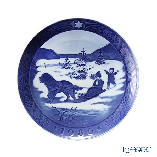 ロイヤルコペンハーゲン（Royal Copenhagen） イヤープレート 1986年／昭和61年 「冬休み」