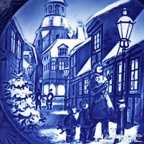 ロイヤルコペンハーゲン（Royal Copenhagen） イヤープレート 1996年／平成8年 「街灯をともす頃」