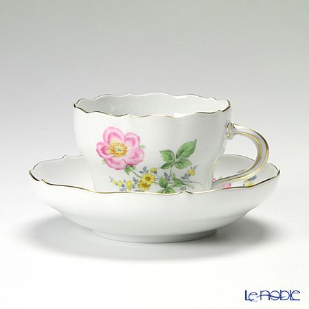 マイセン（Meissen） ビンテージフラワー2 04c003／00582 コーヒーカップ＆ソーサー 200ml 野バラ