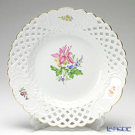 マイセン（Meissen） ベーシックフラワー（二つ花） 040110／54804 透かしプレート 29cm