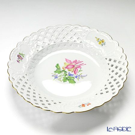 マイセン（Meissen） ベーシックフラワー（二つ花） 040110／54804 透かしプレート 29cm