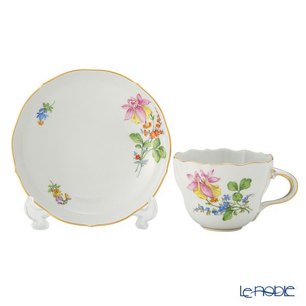 マイセン（Meissen） ベーシックフラワー（二つ花） コーヒーカップ＆ソーサー 200ml オダマキ 040110／00582／02