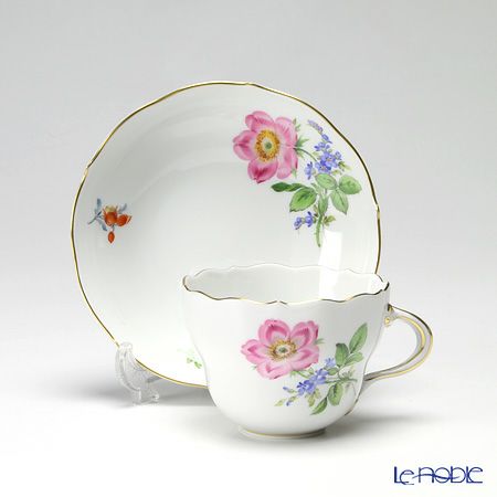 マイセン（Meissen） ベーシックフラワー（二つ花） 040110／00582／13 コーヒーカップ＆ソーサー 200ml Motiv No.13 野バラ