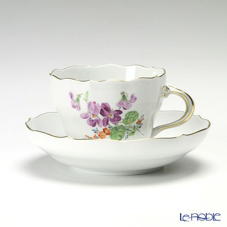 マイセン（Meissen） ベーシックフラワー（二つ花） 040110／00582／34 コーヒーカップ＆ソーサー 200ml Motiv No.34 スミレ