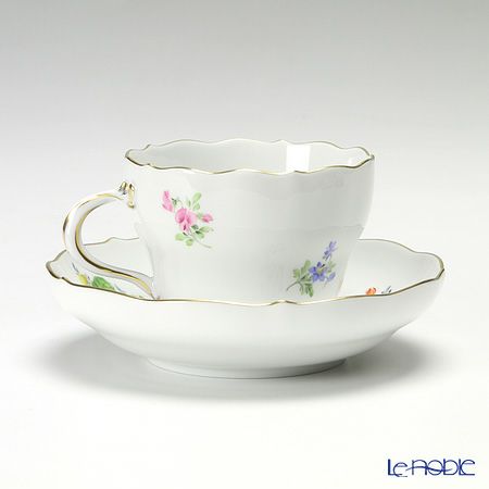 マイセン（Meissen） ベーシックフラワー（二つ花） 040110／00582／34 コーヒーカップ＆ソーサー 200ml Motiv No.34 スミレ