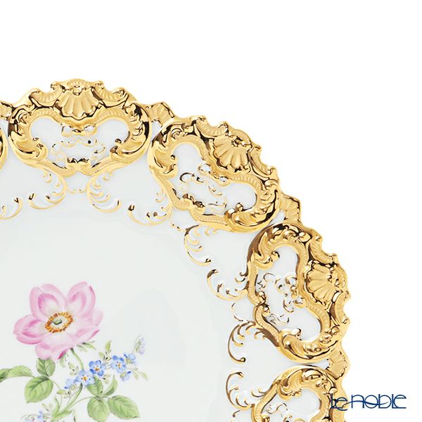 マイセン（Meissen） 040199／54101（54m02）／13 飾り皿（二つ花） 27cm Motiv No.13 野バラ