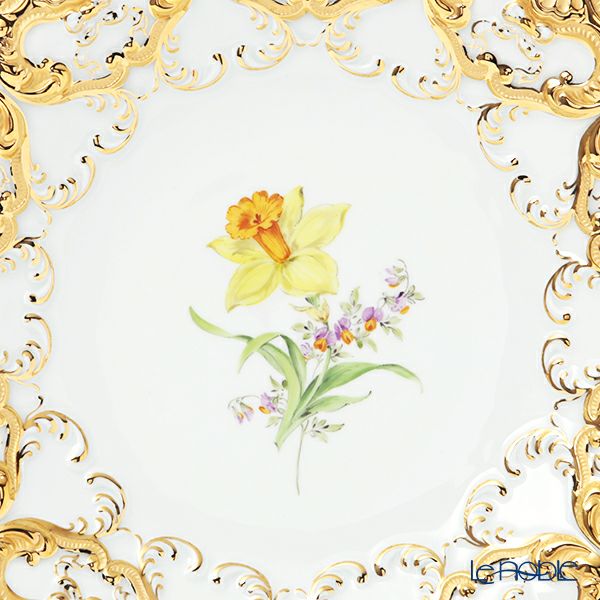 マイセン（Meissen） 040199／54101（54m02）／26 飾り皿（二つ花） 27cm Motiv No.26 スイセン