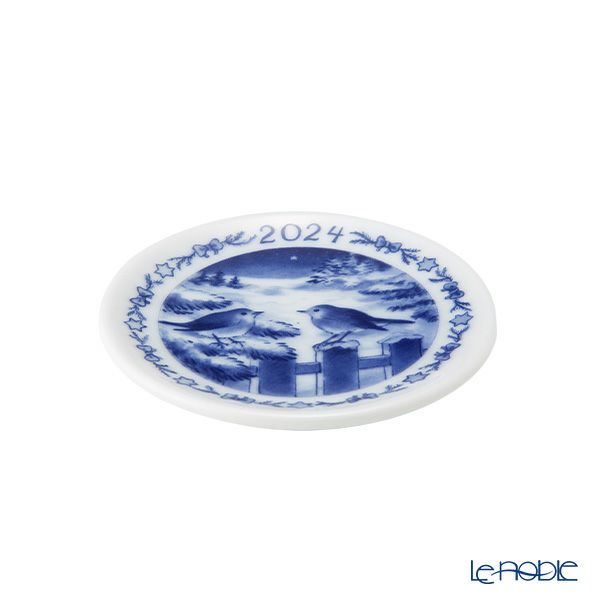 ロイヤルコペンハーゲン（Royal Copenhagen） ミニプラケット／ミニイヤープレート 8cm 2024年／令和6年 BIRDS IN THE SNOW 1070755