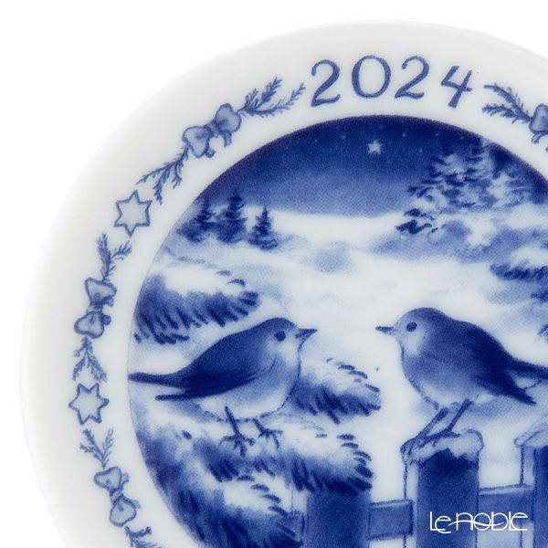 ロイヤルコペンハーゲン（Royal Copenhagen） ミニプラケット／ミニイヤープレート 8cm 2024年／令和6年 BIRDS IN THE SNOW 1070755