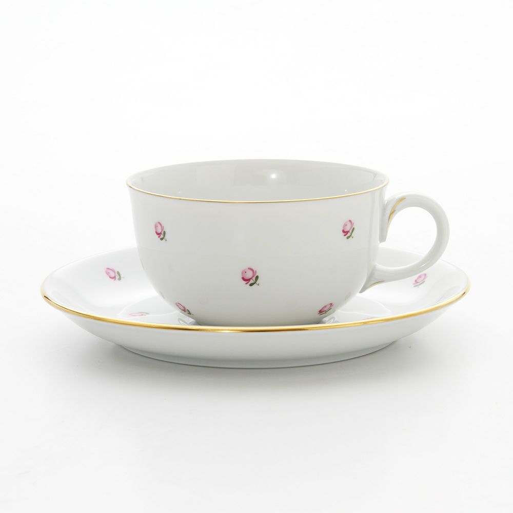 アウガルテン（AUGARTEN） スキャタードローズ（5009） ティーカップ＆ソーサー（S） 200ml（001シューベルトシェイプ）