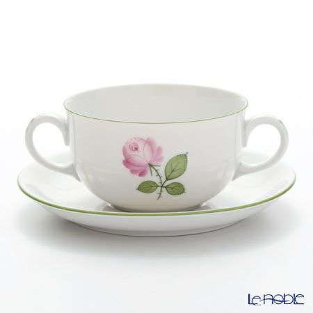 アウガルテン（AUGARTEN） ウィンナーローズ（5089） ブイヨンカップ＆ソーサー（001シューベルトシェイプ）