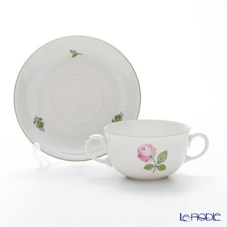 アウガルテン（AUGARTEN） ウィンナーローズ（5089） ブイヨンカップ＆ソーサー（001シューベルトシェイプ）