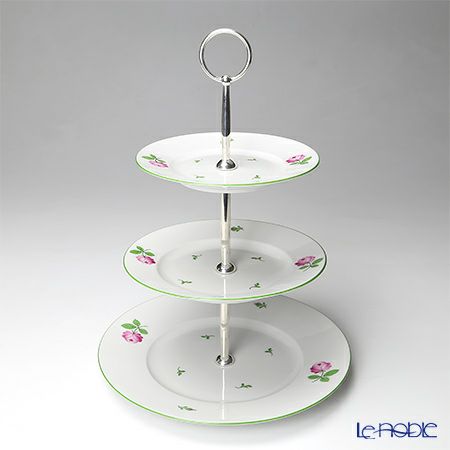 アウガルテン（AUGARTEN） ウィンナーローズ（5089） 3段ケーキプレート 33cm（001）