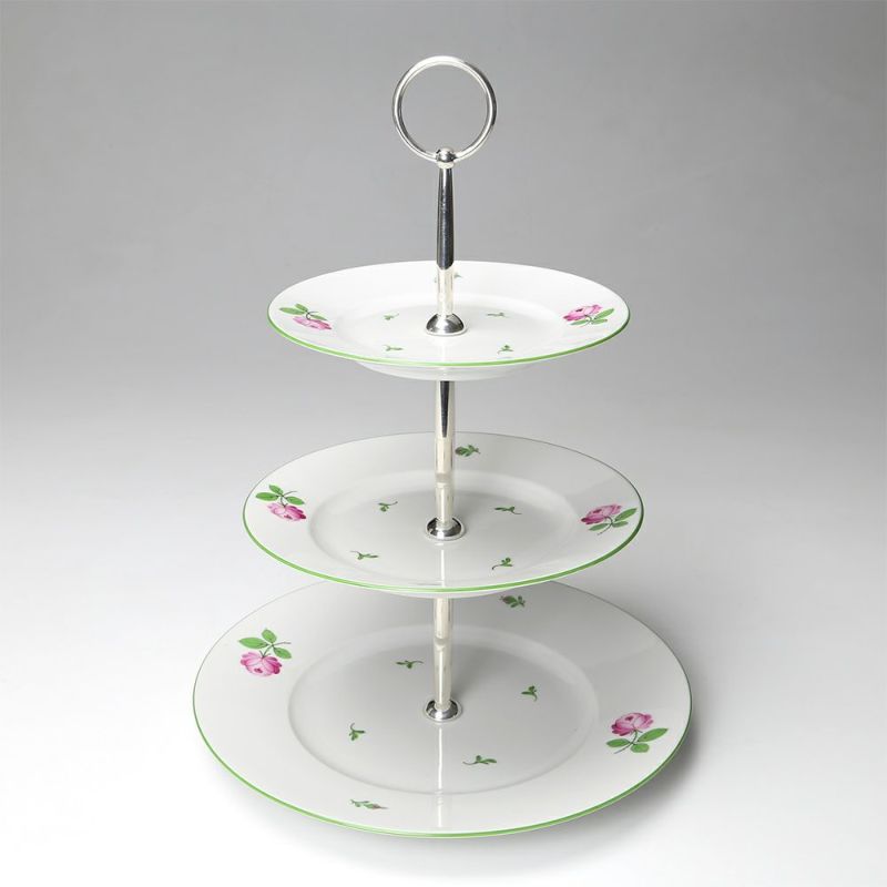 アウガルテン（AUGARTEN） ウィンナーローズ（5089） 3段ケーキプレート 33cm（001）