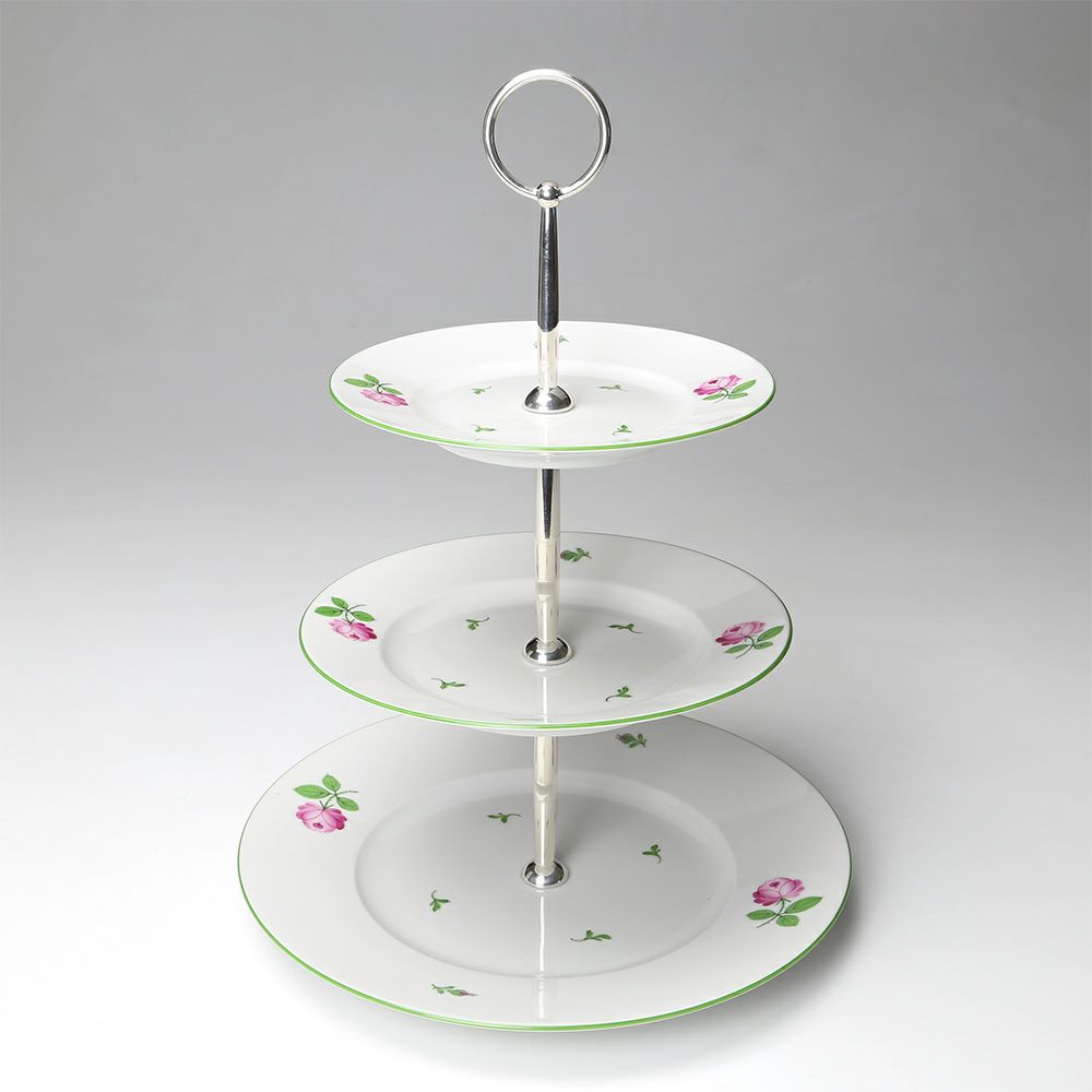 アウガルテン（AUGARTEN） ウィンナーローズ（5089） 3段ケーキプレート 33cm（001）