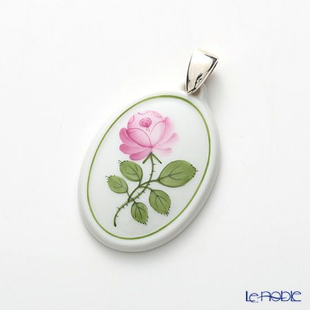 アウガルテン（AUGARTEN） ウィンナーローズ（5089） グリーンライン ペンダント（銀金具）