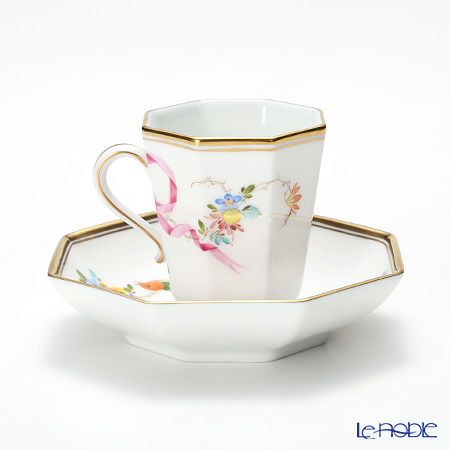 ヘレンド 地中海の庭 JM 04307-0-00 モカカップ＆ソーサー（オクタゴナル）