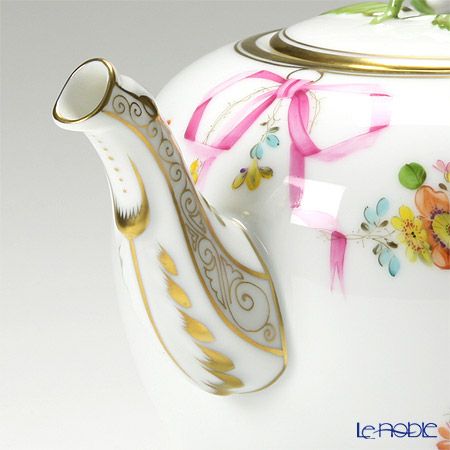 ヘレンド 地中海の庭 JM 20606-0-09／20604 ティーポット（ローズ） 800ml