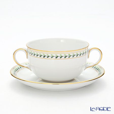 アウガルテン（AUGARTEN） ウィンナーリーフエッジ（5343） ブイヨンカップ＆ソーサー（001シューベルトシェイプ）