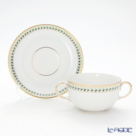 アウガルテン（AUGARTEN） ウィンナーリーフエッジ（5343） ブイヨンカップ＆ソーサー（001シューベルトシェイプ）