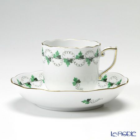 ヘレンド パセリグリーン PE 00707-0-00／707 モカカップ＆ソーサー 150ml