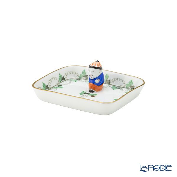 ヘレンド パセリグリーン PE オブロングトレイ マンダリン 8cm 07733-0-21