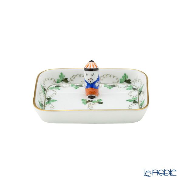 ヘレンド パセリグリーン PE オブロングトレイ マンダリン 8cm 07733-0-21