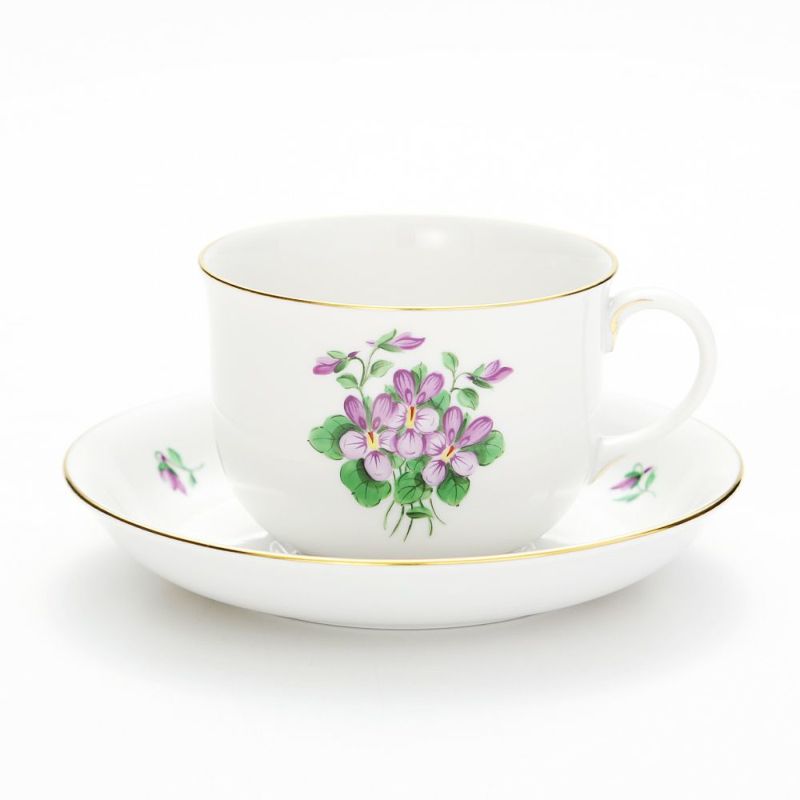 アウガルテン（AUGARTEN） バイオレットブーケ（5600） コーヒーカップ＆ソーサー 200ml （001シューベルトシェイプ）