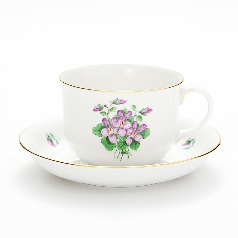 アウガルテン（AUGARTEN） バイオレットブーケ（5600） コーヒーカップ＆ソーサー 200ml （001シューベルトシェイプ）