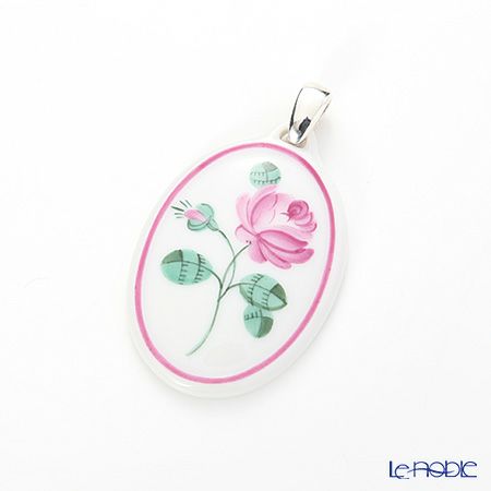 アウガルテン（AUGARTEN） オールドウィンナーローズ（5784） ピンクライン ペンダント（銀金具）