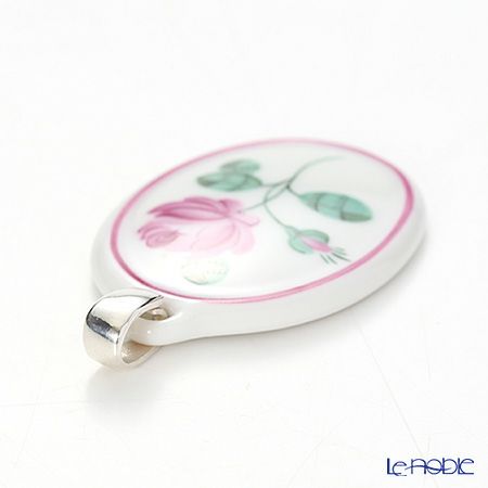 アウガルテン（AUGARTEN） オールドウィンナーローズ（5784） ピンクライン ペンダント（銀金具）