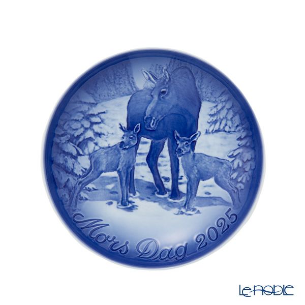 ビングオーグレンダール（Bing＆Grondahl） マザーズデイプレート 2025年／令和7年 「Cow Moose with Calves ヘラジカの親子」 15cm 1074929