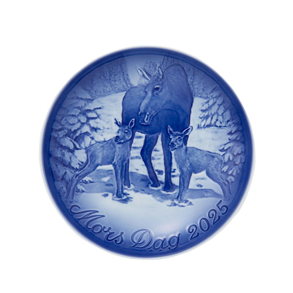 ビングオーグレンダール（Bing＆Grondahl） マザーズデイプレート 2025年／令和7年 「Cow Moose with Calves ヘラジカの親子」 15cm 1074929