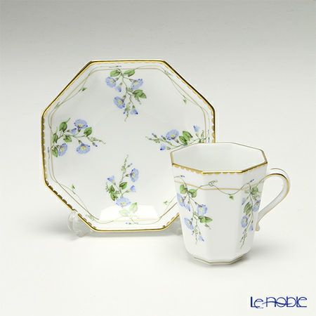 ヘレンド モーニンググローリー NY 04307-0-00 モカカップ＆ソーサー（オクタゴナル）