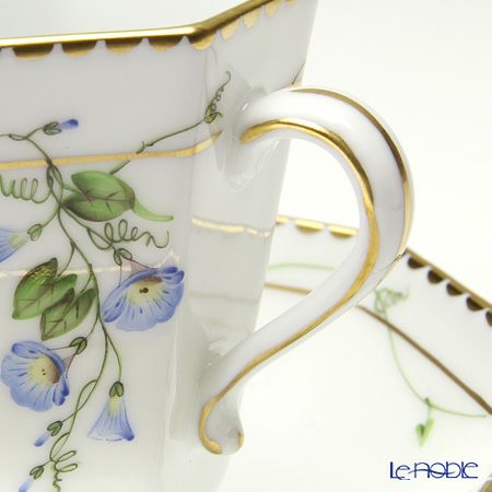 ヘレンド モーニンググローリー NY 04307-0-00 モカカップ＆ソーサー（オクタゴナル）