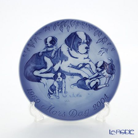 ビングオーグレンダール（Bing＆Grondahl） マザーズデイプレート 35周年記念 SKT.Bernhard Dog With Puppies