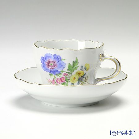 マイセン（Meissen） ベーシックフラワー（三つ花） 060110／00582／01 コーヒーカップ＆ソーサー 200ml Motiv No.1 アネモネ
