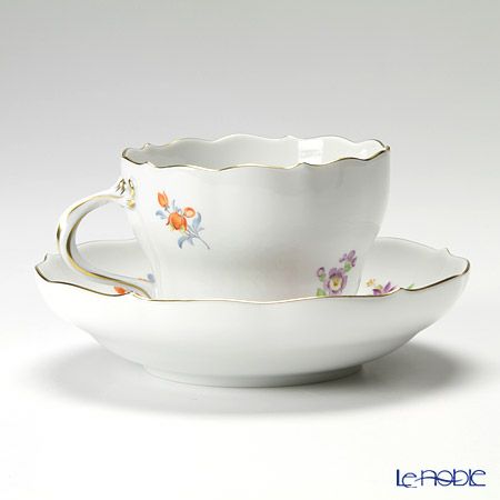 マイセン（Meissen） ベーシックフラワー（三つ花） 060110／00582／13 コーヒーカップ＆ソーサー 200ml Motiv No.13 野バラ