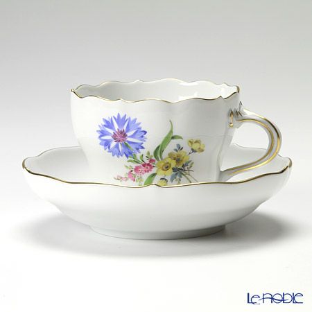 マイセン（Meissen） ベーシックフラワー（三つ花） 060110／00582／17 コーヒーカップ＆ソーサー 200ml Motiv No.17 矢車菊