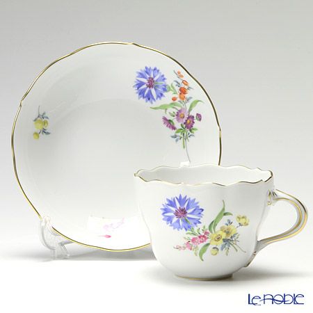 マイセン（Meissen） ベーシックフラワー（三つ花） 060110／00582／17 コーヒーカップ＆ソーサー 200ml Motiv No.17 矢車菊