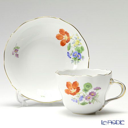 マイセン（Meissen） ベーシックフラワー（三つ花） 060110／00582／18 コーヒーカップ＆ソーサー 200ml Motiv No.18 キンレンカ