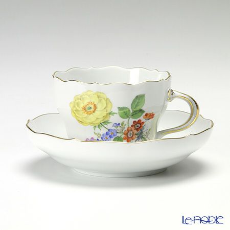 マイセン（Meissen） ベーシックフラワー（三つ花） 060110／00582／28 コーヒーカップ＆ソーサー 200ml Motiv No.28 オールドローズ