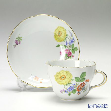マイセン（Meissen） ベーシックフラワー（三つ花） 060110／00582／28 コーヒーカップ＆ソーサー 200ml Motiv No.28 オールドローズ