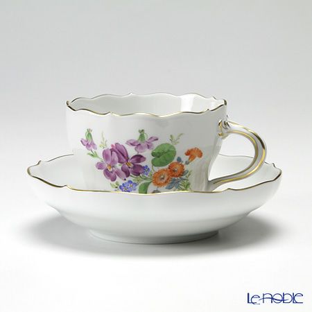 マイセン（Meissen） ベーシックフラワー（三つ花） 060110／00582／34 コーヒーカップ＆ソーサー 200ml Motiv No.34 スミレ