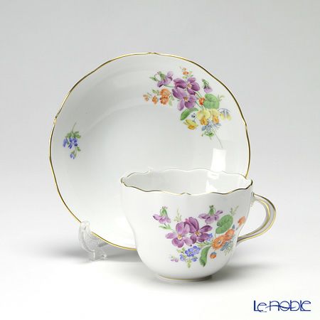 マイセン（Meissen） ベーシックフラワー（三つ花） 060110／00582／34 コーヒーカップ＆ソーサー 200ml Motiv No.34 スミレ