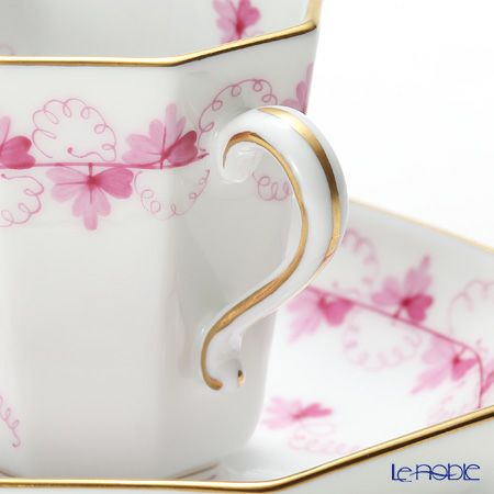 ヘレンド パセリピンク PEP 04307-0-00 モカカップ＆ソーサー（オクタゴナル）