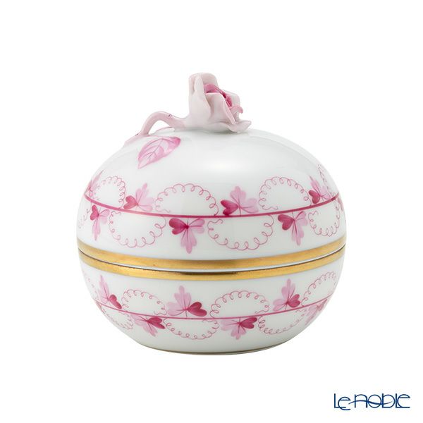 ヘレンド パセリピンク PEP ラウンドボックス（ローズ） 06033-0-09