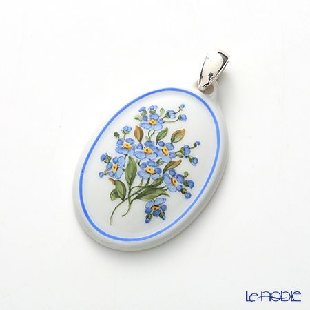 アウガルテン（AUGARTEN） 忘れな草（6690） ブルーライン ペンダント（銀金具）