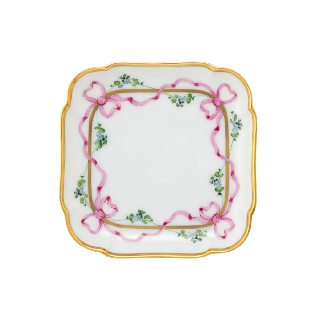 アウガルテン（AUGARTEN） ビーダーマイヤー リボン（6793） スクエアディッシュ 9×9cm（110）