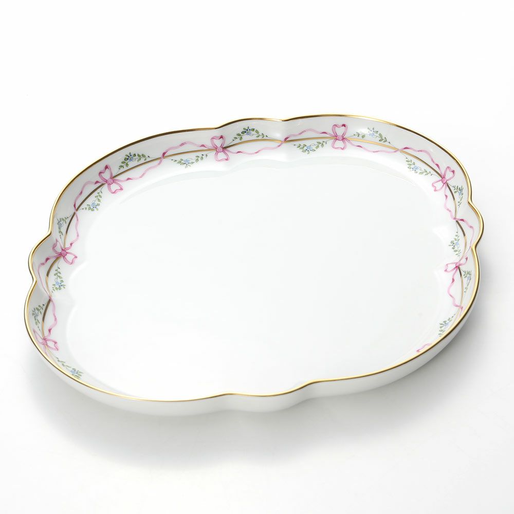 アウガルテン（AUGARTEN） ビーダーマイヤー リボン（6793） デジュネトレイ 36×32cm（050）